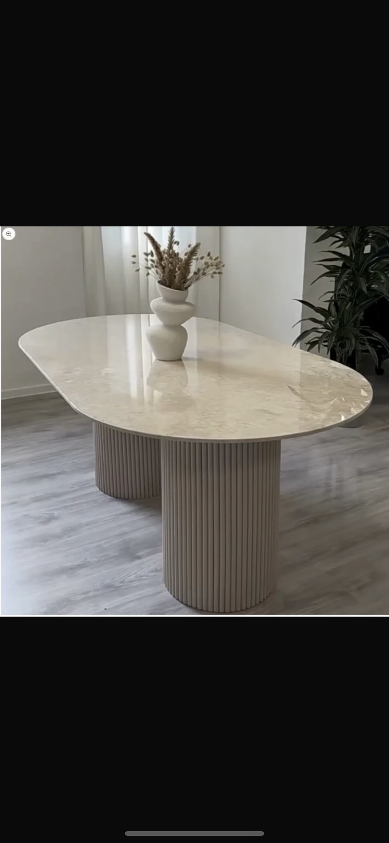 Table à manger oval en marbre crema beige