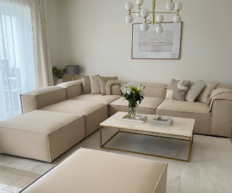 Canape Elegance 4+1 Velours Beige