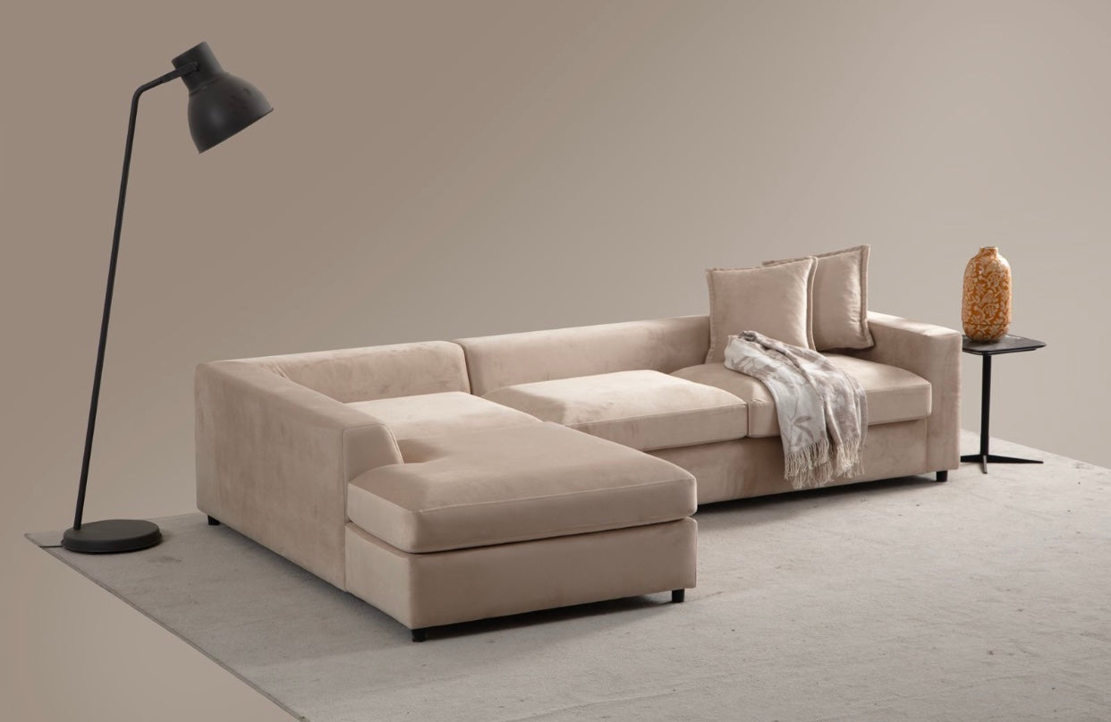 Canape Lara velours beige