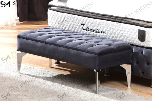 Banquette coffre Capitonné anthracite