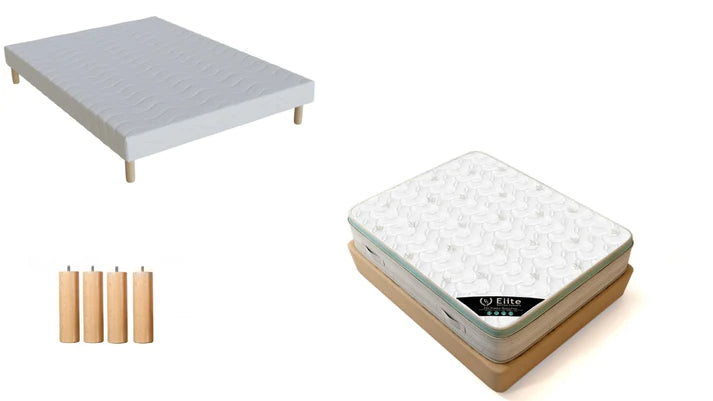 SOMMIER + MATELAS 27cm d'épaisseur aloé verra mémoire de forme